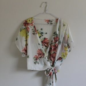 Zara Floral Wrap Blouse